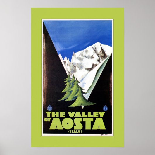 Reisposter van de vallei van Aosta Italy Alps Poster (Voorkant)