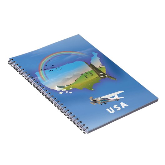 Reisposter van de VS geïllustreerd Notitieboek (Rechterzijde)