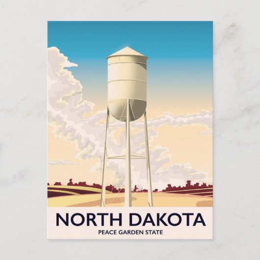 Reisposter van de watertoren in North Dakota Briefkaart (Voorkant)