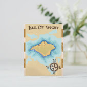 Reisposter van de Wight Treasure-kaart Briefkaart (Staand voorkant)