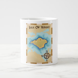 Reisposter van de Wight Treasure-kaart Grote Koffiekop