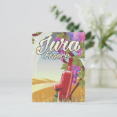 Reisposter van de wijngaard Jura France Briefkaart (Staand voorkant)
