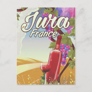 Reisposter van de wijngaard Jura France Briefkaart
