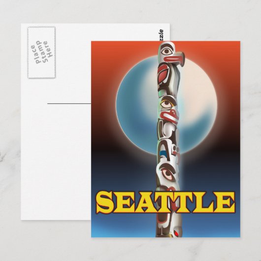 Reisposter van de zeemeerstokstaart briefkaart (Voorkant / Achterkant)