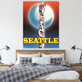 Reisposter van de zeemeerstokstaart canvas afdruk (Insitu (Slaapkamer))