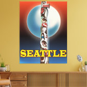 Reisposter van de zeemeerstokstaart canvas afdruk (Insitu (Woonkamer))