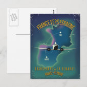 Reisposter van Frankrijk naar Spanje Briefkaart (Voorkant / Achterkant)