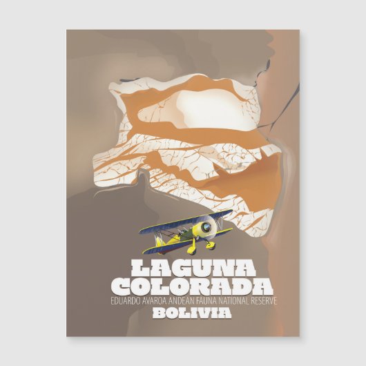 Reisposter van het Bolivia van Laguna Colorada (Voorkant)