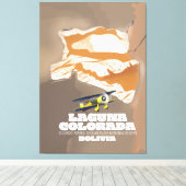 Reisposter van het Bolivia van Laguna Colorada Canvas Afdruk (Insitu (Houten vloer))