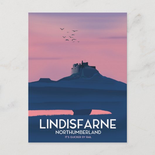 Reisposter van het Castle-kanaal Lindisfarne North Briefkaart (Voorkant)