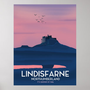 Reisposter van het Castle-kanaal Lindisfarne North Poster