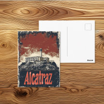 Reisposter van het eiland Alcatraz uit het verlede
