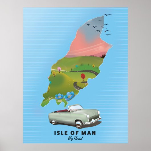 Reisposter van het eiland Man Poster (Voorkant)