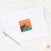 Reisposter van het Jordaanpaleis Vierkante Sticker (Envelop)