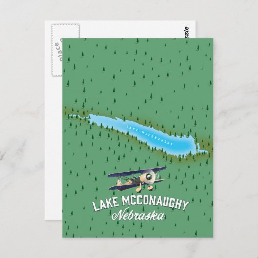 Reisposter van het McConaughy Nebraska-meer Briefkaart (Voorkant / Achterkant)