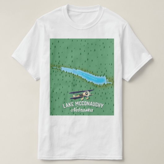 Reisposter van het McConaughy Nebraska-meer T-shirt (Design voorkant)