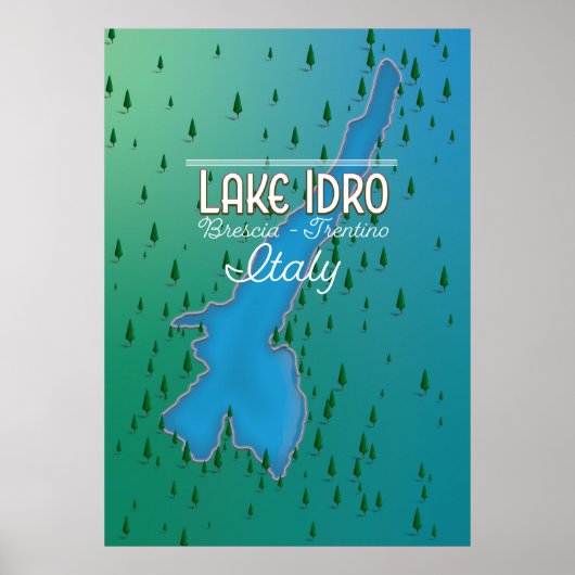 Reisposter van het meer van Idro Italië Poster (Voorkant)