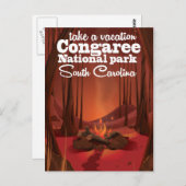Reisposter van het Nationaal Park Congaree Briefkaart (Voorkant / Achterkant)