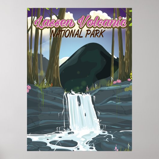 Reisposter van het nationaal park Lassen Volcanic Poster (Voorkant)