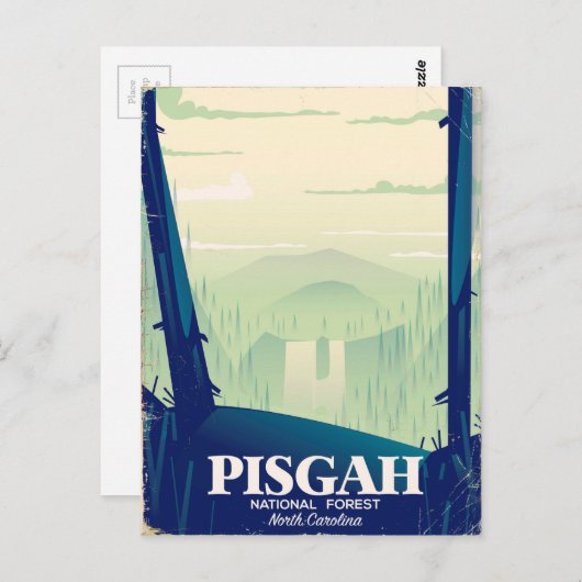 Reisposter van het nationaal park North Carolina P Briefkaart (Voorkant / Achterkant)