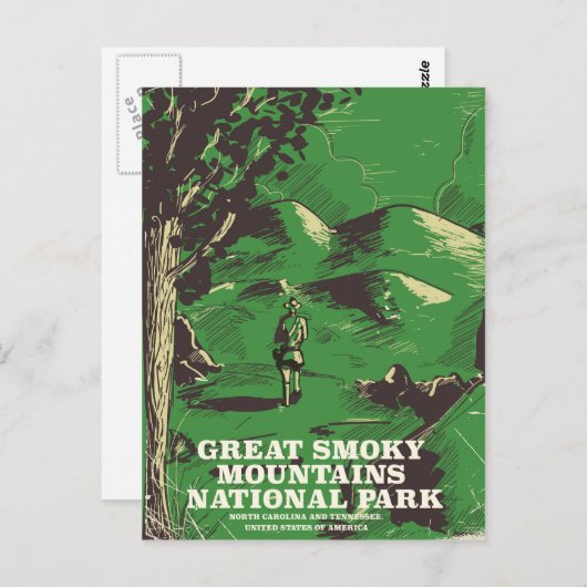Reisposter van het Nationaal Park van de Grote Smo Briefkaart (Voorkant / Achterkant)