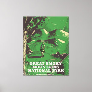 Reisposter van het Nationaal Park van de Grote Smo Canvas Afdruk