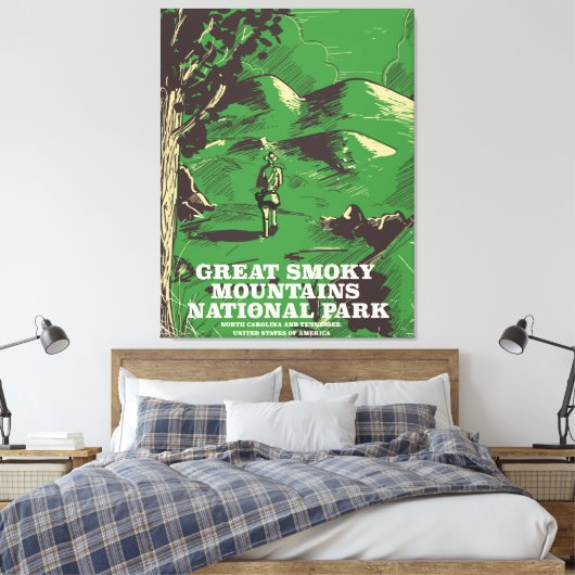 Reisposter van het Nationaal Park van de Grote Smo Canvas Afdruk (Insitu (Slaapkamer))