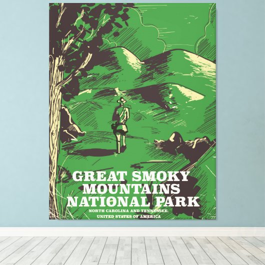 Reisposter van het Nationaal Park van de Grote Smo Canvas Afdruk (Insitu (Houten vloer))