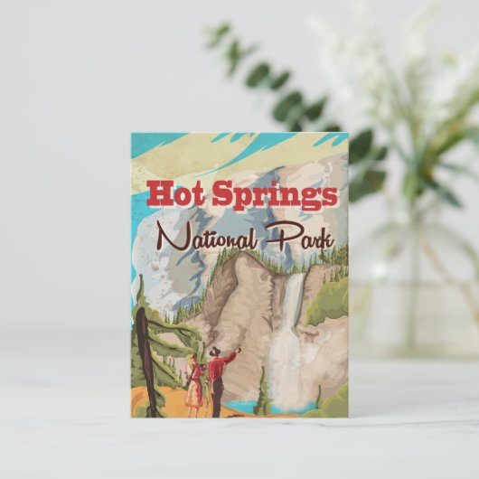 Reisposter van het nationale park Hot Springs Briefkaart (Staand voorkant)