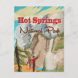 Reisposter van het nationale park Hot Springs Briefkaart