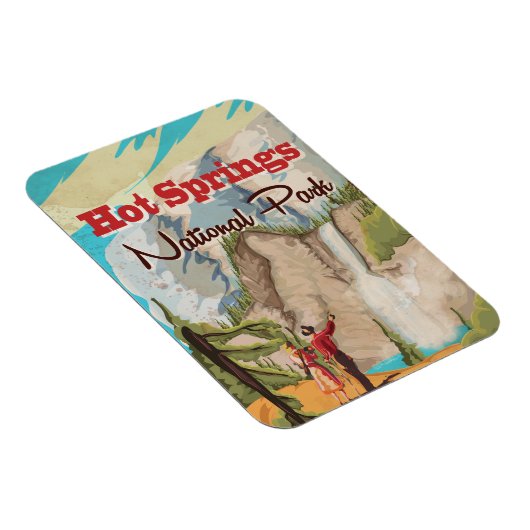 Reisposter van het nationale park Hot Springs Magneet (Rechterzijde)