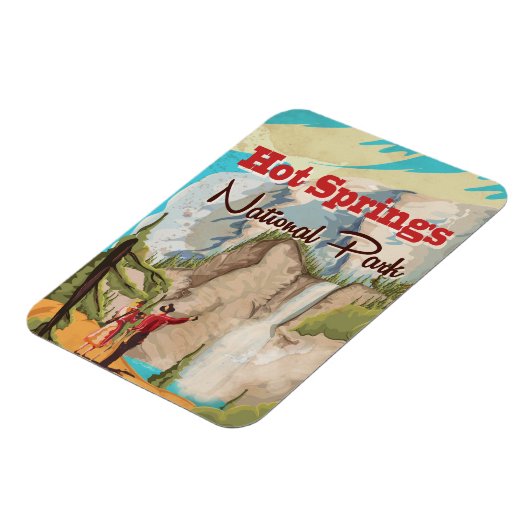 Reisposter van het nationale park Hot Springs Magneet (Linkerzijde)
