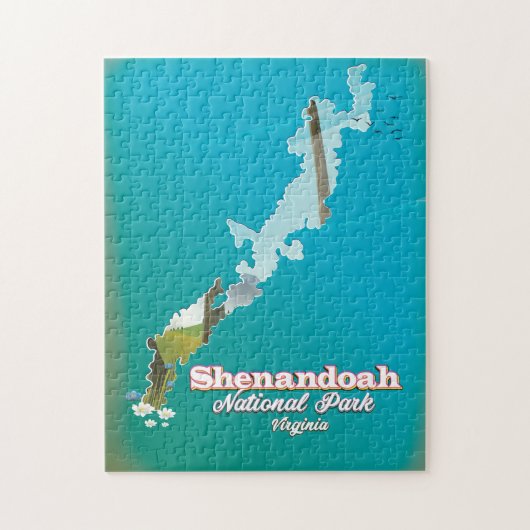 Reisposter van het nationale park Shenandoah. Legpuzzel (Verticaal)