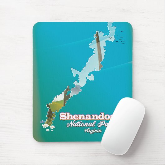 Reisposter van het nationale park Shenandoah. Muismat (Met muis)