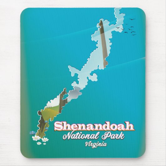 Reisposter van het nationale park Shenandoah. Muismat (Voorkant)