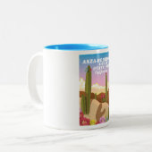 Reisposter van het natuurpark Anza-Borrego Tweekleurige Koffiemok (Voorkant links)