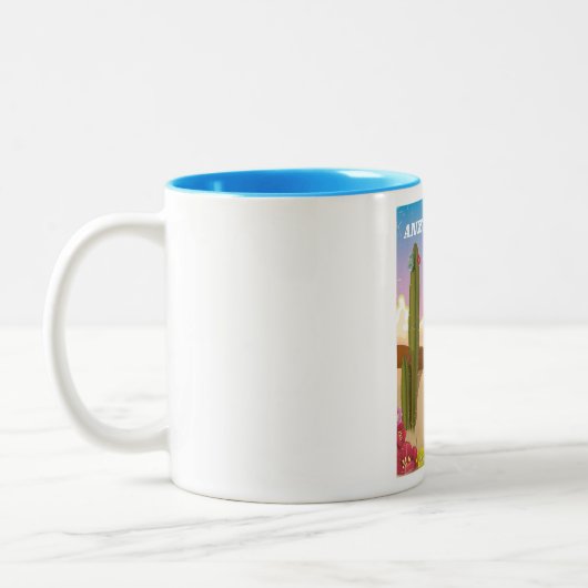 Reisposter van het natuurpark Anza-Borrego Tweekleurige Koffiemok (Links)