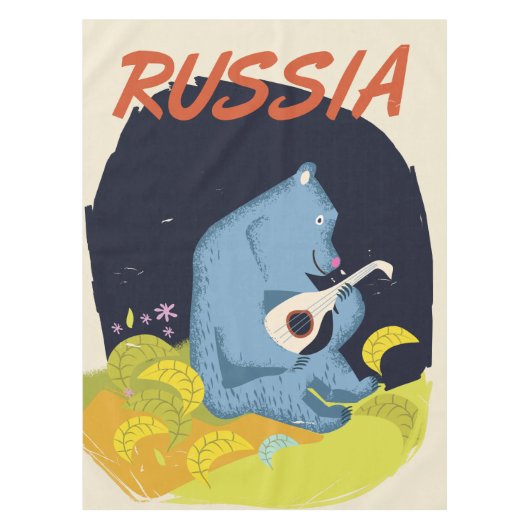 Reisposter van het -Russische Beer Tafelkleed (Voorkant)