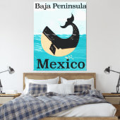 reisposter van het schiereiland baja canvas afdruk (Insitu (Slaapkamer))