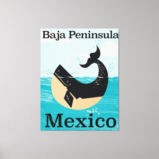 reisposter van het schiereiland baja canvas afdruk (Voorkant)