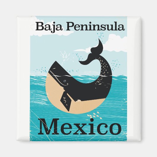 reisposter van het schiereiland baja magneet (Voorkant)