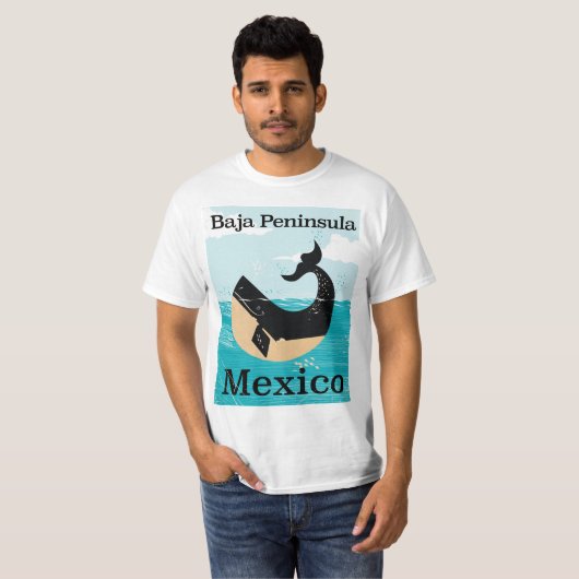 reisposter van het schiereiland baja t-shirt (Voorkant volledig)