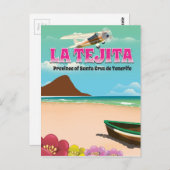 Reisposter van het strand La Tejita Tenerife Briefkaart (Voorkant / Achterkant)