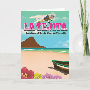 Reisposter van het strand La Tejita Tenerife Feestdagen Kaart