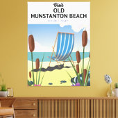 Reisposter van het strand van Old Hunstanton Canvas Afdruk (Insitu (Woonkamer))