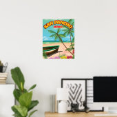 Reisposter van het strand van San Pancho Poster (Thuiskantoor)