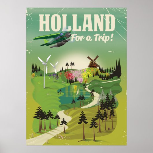 Reisposter van Holland stijl Poster (Voorkant)