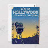 Reisposter van Hollywood Los Angeles California Briefkaart (Voorkant / Achterkant)