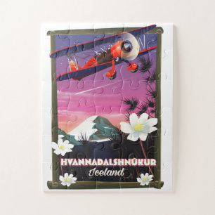 Reisposter van Hvannadalshnkur IJsland. Legpuzzel