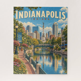 Reisposter van Indianapolis Indiana uit het verled Legpuzzel